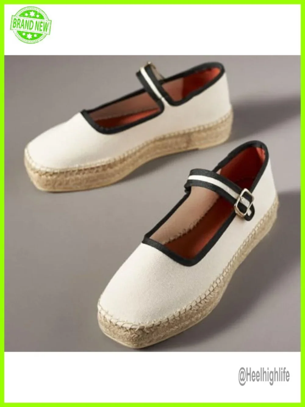 Women's Canvas Espadrille Flats Adjustable Buckle Mary Jane Platform